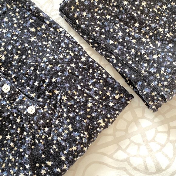 J.Crew Eco Dreamiest Henley Pajama Pant Set in Black Starry Sky Print | XS - Picture 4 of 7